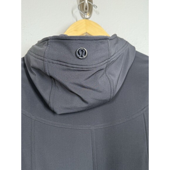 Lululemon Apres Women's Long Gray Softshell Hooded Jacket Full Zip Coat Size 4 - Picture 9 of 16